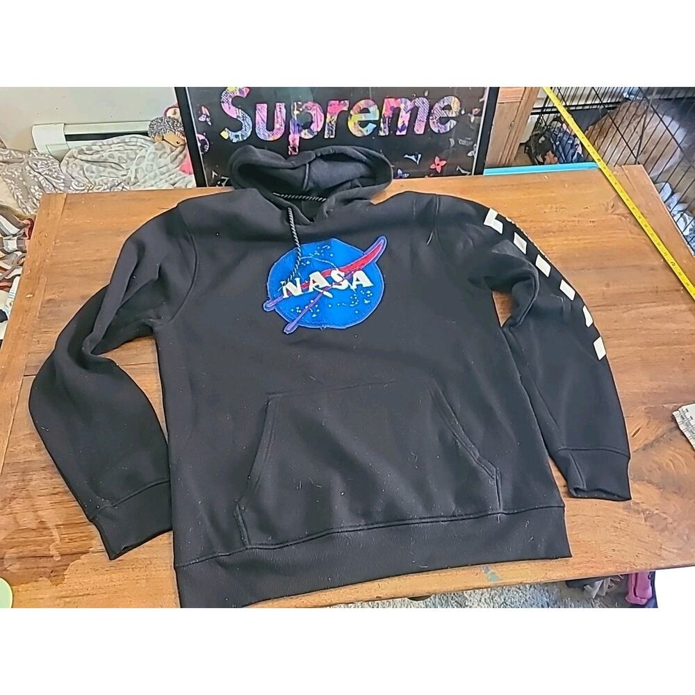 WT02 NASA Hoodie w/ Blue Chenille Patch (Black) Size XL